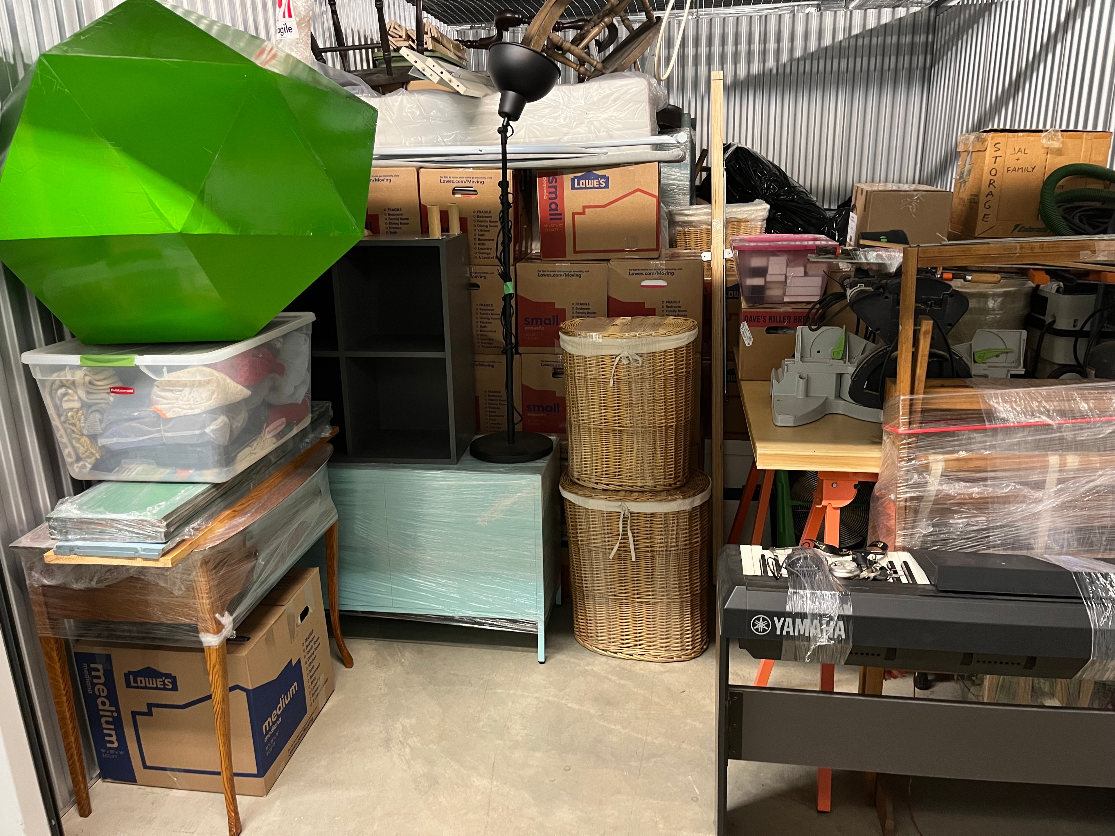 Carefully packed and wrapped furniture ready for transport