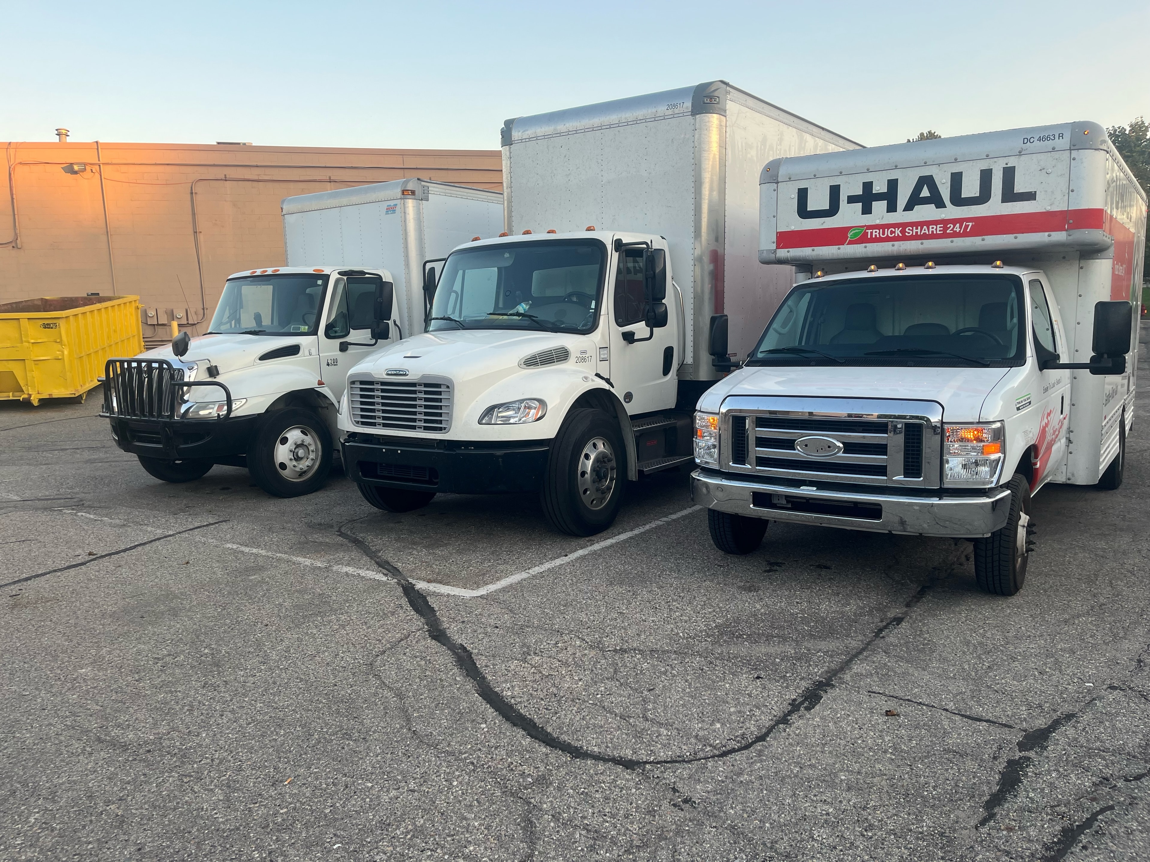 Moving crew loading items at a job site